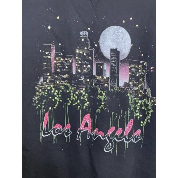 Free People Vintage Soul Los Angeles LA Skyline Pullover Sweatshirt Size L NWT - Picture 7 of 8